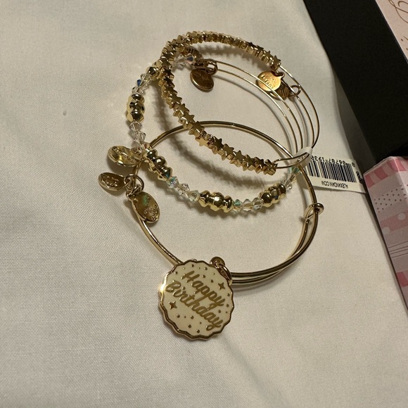 Alex and Ani Birthday Bracelets Gift Box Set in Shiny Gold - Picture 9 of 15
